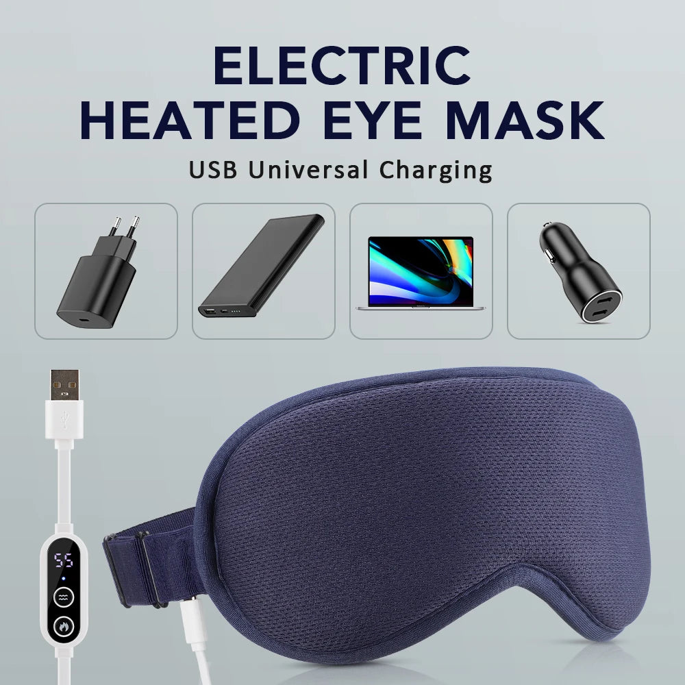3-Level Hot Compress Electric Steam Eye Mask 3D Massage Constant Temperature Smart Timing Sleep Shading Sleeping Mask Eye Relief