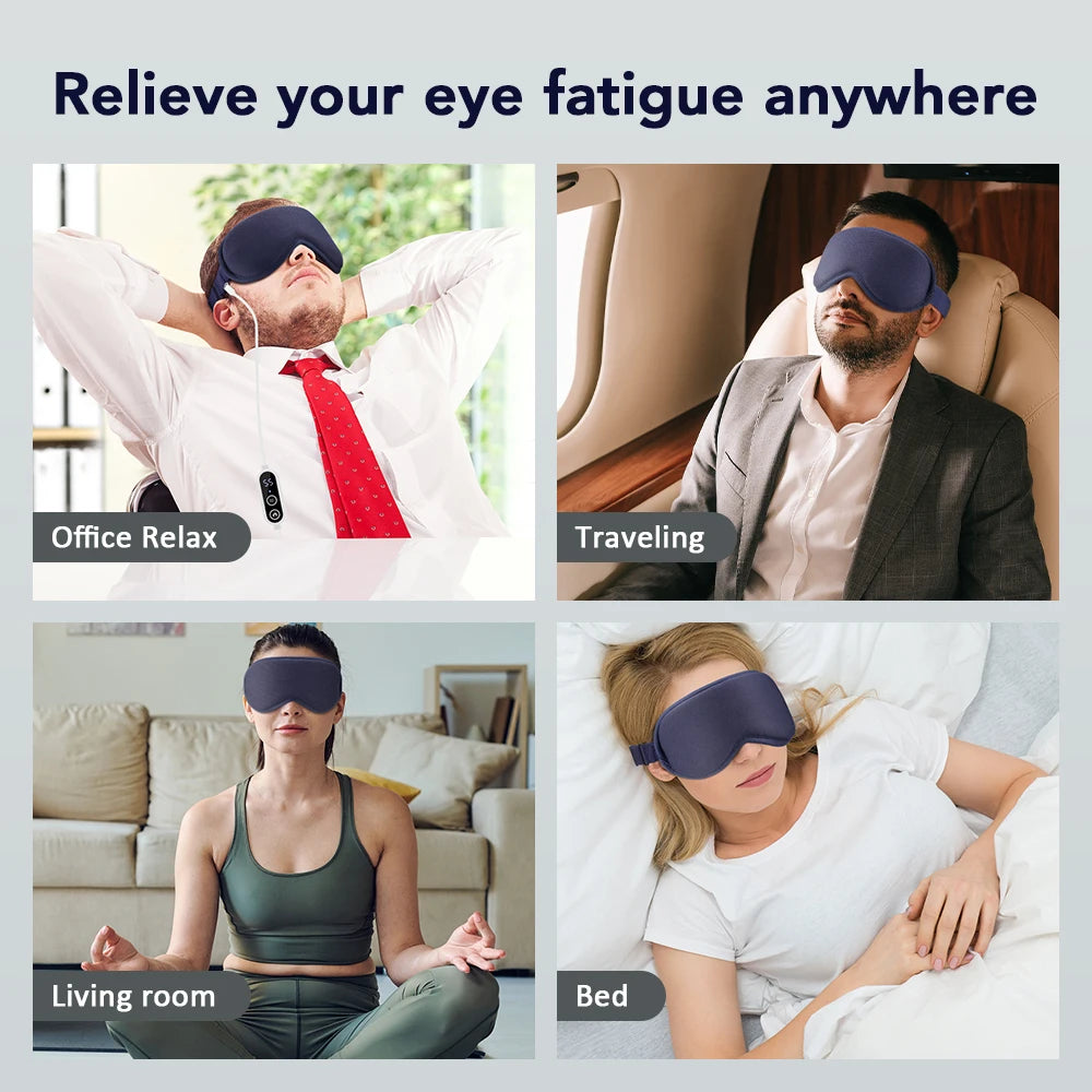 3-Level Hot Compress Electric Steam Eye Mask 3D Massage Constant Temperature Smart Timing Sleep Shading Sleeping Mask Eye Relief
