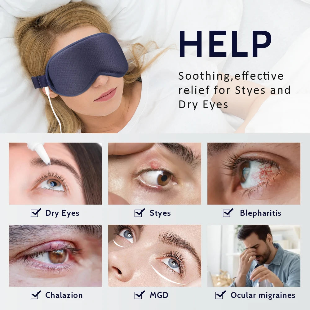 3-Level Hot Compress Electric Steam Eye Mask 3D Massage Constant Temperature Smart Timing Sleep Shading Sleeping Mask Eye Relief