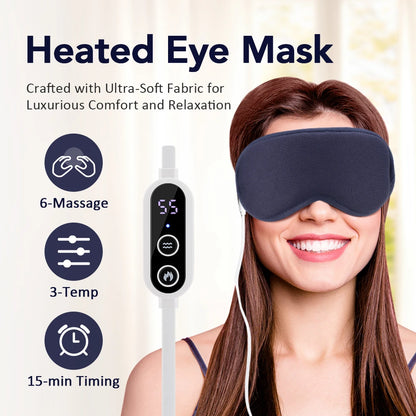 3-Level Hot Compress Electric Steam Eye Mask 3D Massage Constant Temperature Smart Timing Sleep Shading Sleeping Mask Eye Relief