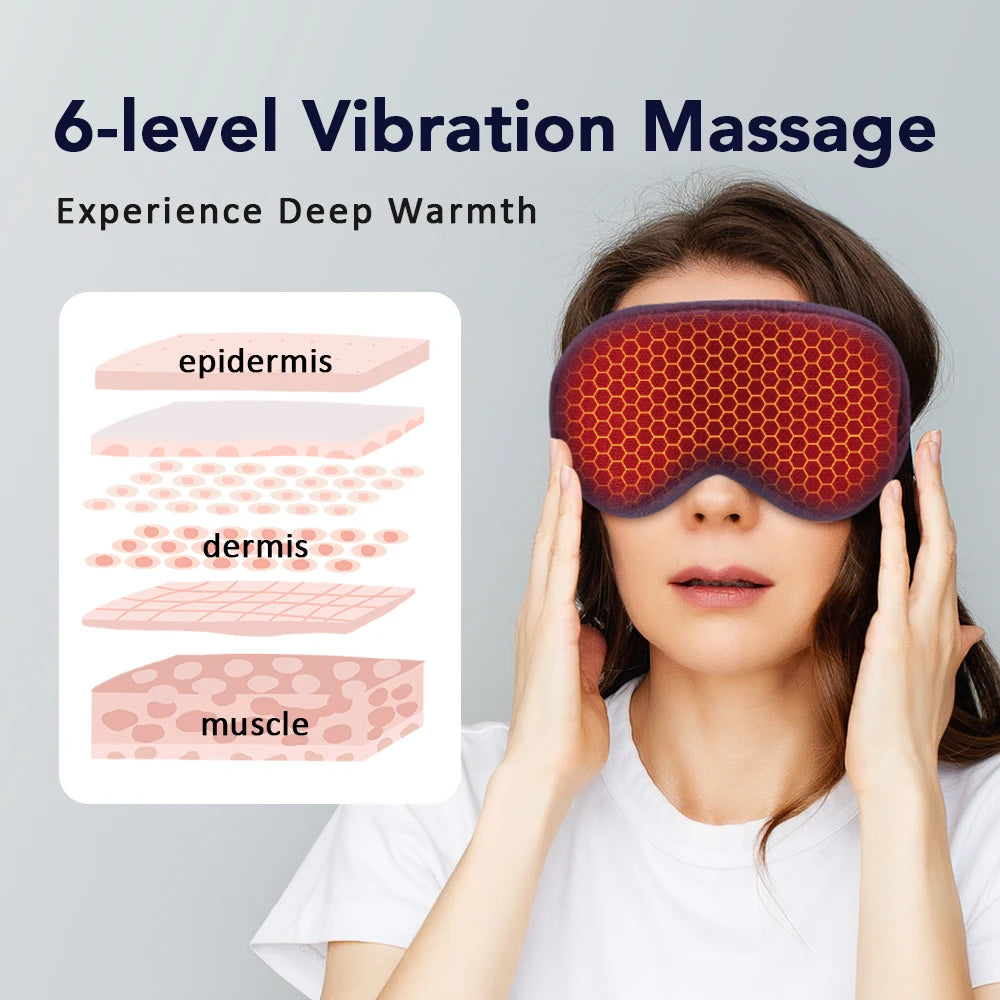 3-Level Hot Compress Electric Steam Eye Mask 3D Massage Constant Temperature Smart Timing Sleep Shading Sleeping Mask Eye Relief